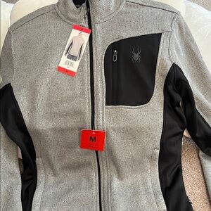 Spyder Gray and Black Zip-Up Jacket